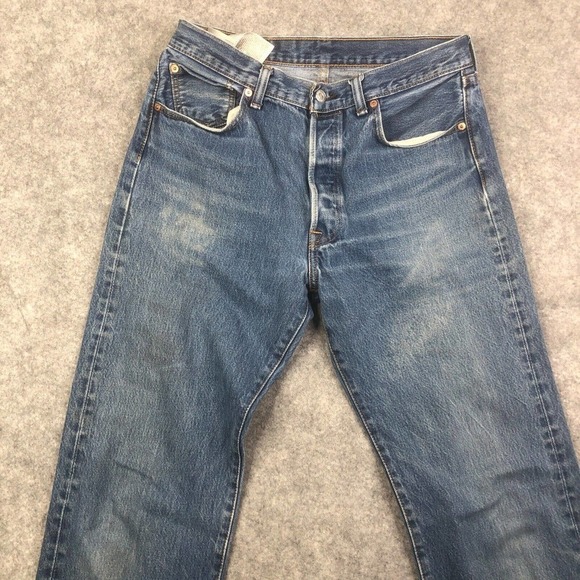 Levis 34 x 36 501 Original Button Fly Straight Classic Wash Denim 31x31 MEAS - Picture 2 of 13
